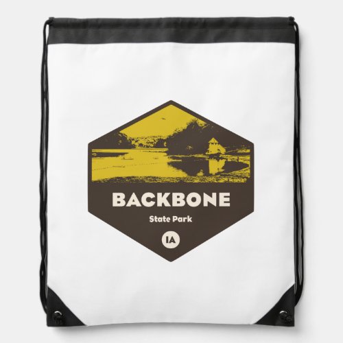 Backbone State Park Iowa Drawstring Bag