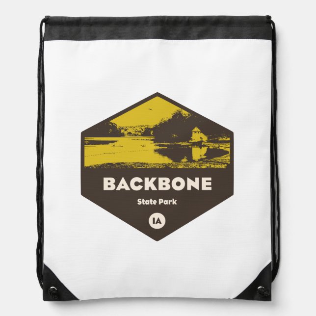 Backbone State Park Iowa Drawstring Bag (Front)