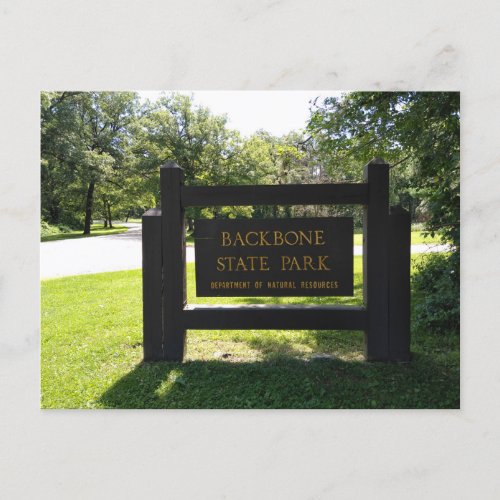 Backbone State Park Iowa Entrance Sign Postcard