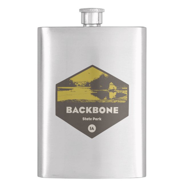 Backbone State Park Iowa Flask (Front)