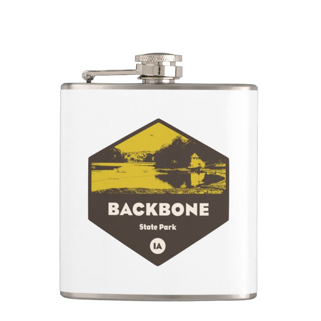 Backbone State Park Iowa Flask (Front)