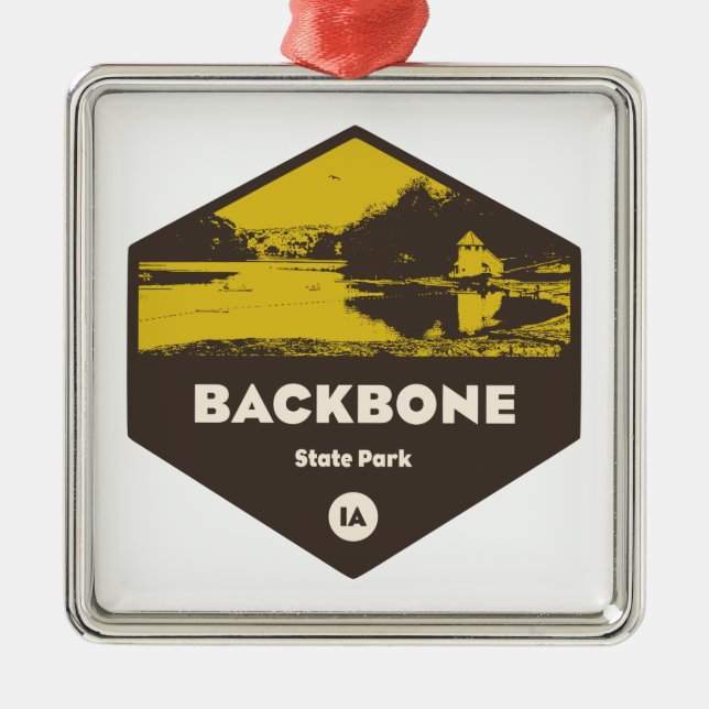 Backbone State Park Iowa Metal Ornament (Front)