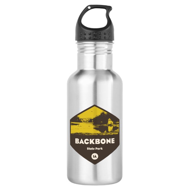 Backbone State Park Iowa Stainless Steel Water Bottle (Front)