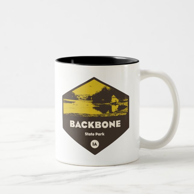 Backbone State Park Iowa Two-Tone Coffee Mug (Right)