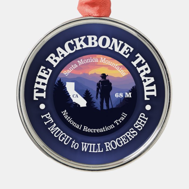 Backbone Trail (rd2) Metal Ornament (Front)