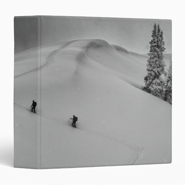 Backcountry Ski Climbers in fresh powder 3 Ring Binder (Front/Spine)