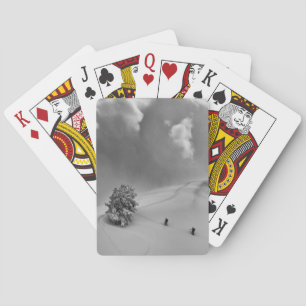 Backcountry Ski Climbers in fresh powder Poker Cards