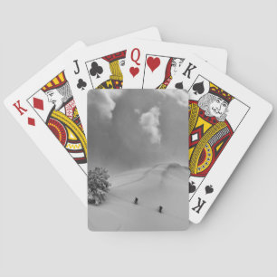Backcountry Ski Climbers in fresh powder Poker Cards