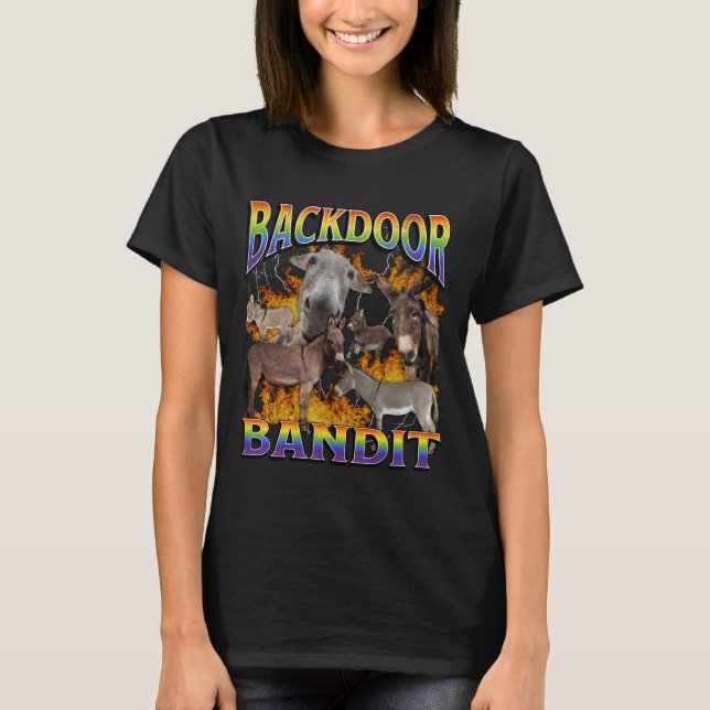 Backdoor Funny Offensive Donkey Meme Bootleg Graph T-Shirt (Front)