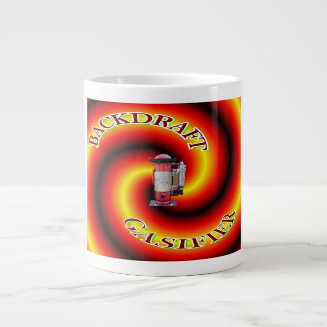 Backdraft gasifier giant coffee mug (Front)