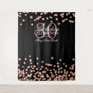Backdrop 30th Birthday Rose Gold Black Confetti