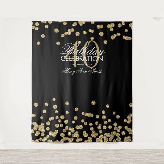 backdrop 40th birthday gold