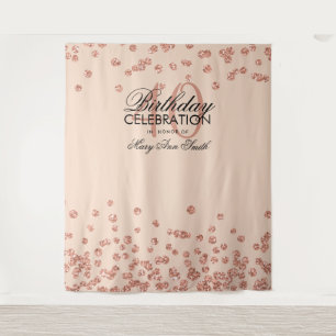 Backdrop 40th Birthday Rose Gold Blush Confetti
