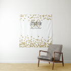 Backdrop 50th Birthday Gold White Confetti