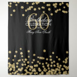 Backdrop 60th Birthday Gold Black Confetti at Zazzle