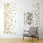 Backdrop 80th Birthday Gold White Confetti | Zazzle