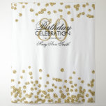Backdrop 80th Birthday Gold White Confetti at Zazzle