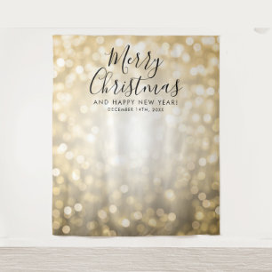 Backdrop Christmas Holiday Gold Bokeh Lights