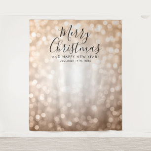 Backdrop Christmas Holiday Rose Gold Bokeh Lights