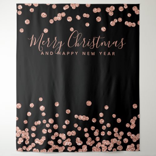 Backdrop Christmas Holiday Rose Gold Confetti