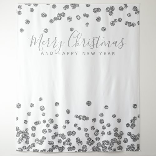 Backdrop Christmas Holiday Silver Confetti