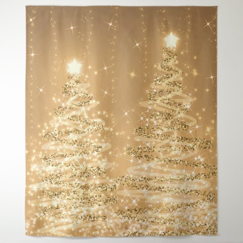 Backdrop Christmas Sparkling Trees Copper