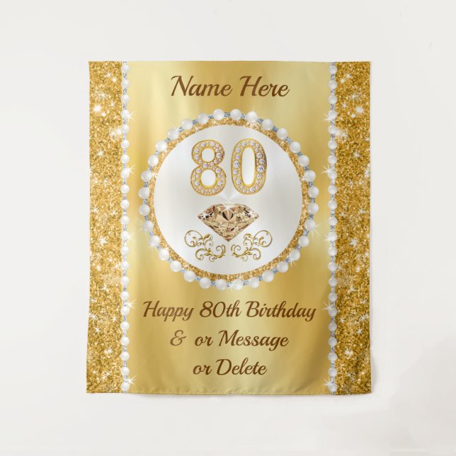 Backdrop for 80th Birthday, 80th Birthday Ideas, (Front)