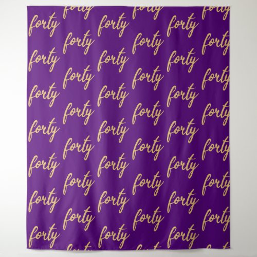 Backdrop Forty 40th Birthday Gold Purple
