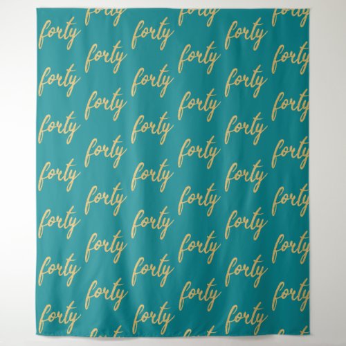 Backdrop Forty 40th Birthday Gold Teal