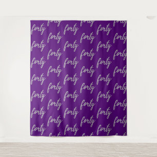 Backdrop "Forty" 40th Birthday Silver Purple