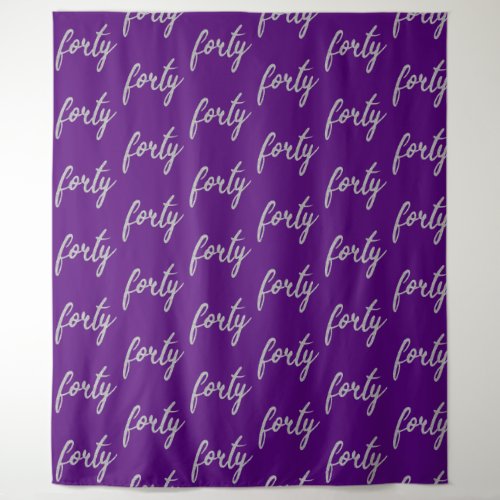 Backdrop Forty 40th Birthday Silver Purple