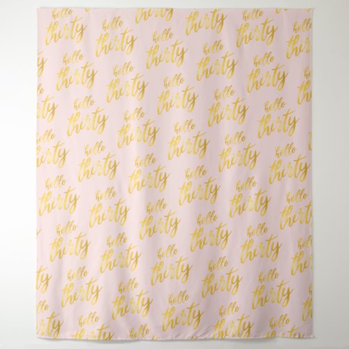 Backdrop Gold Blush Hello Thirty Birthday