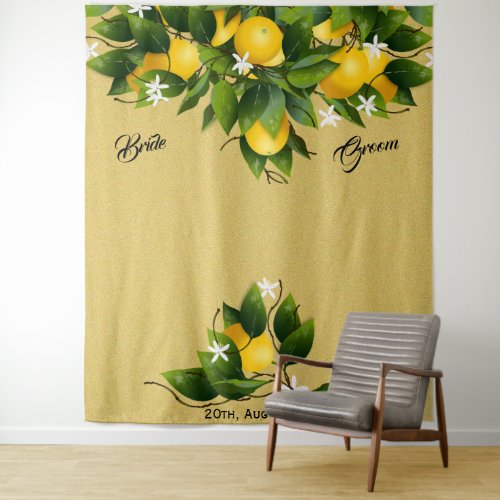 Backdrop Lemon Fruit Wedding