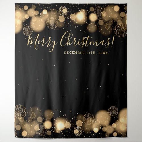 Backdrop Merry Christmas Gold Winter Wonderland