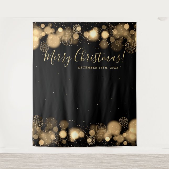 Backdrop Merry Christmas Gold Winter Wonderland (Front)
