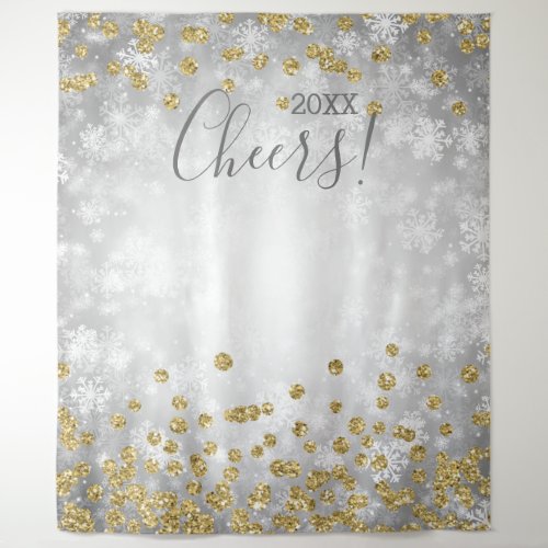 Backdrop New Years Eve Gold Silver Winter Glitter