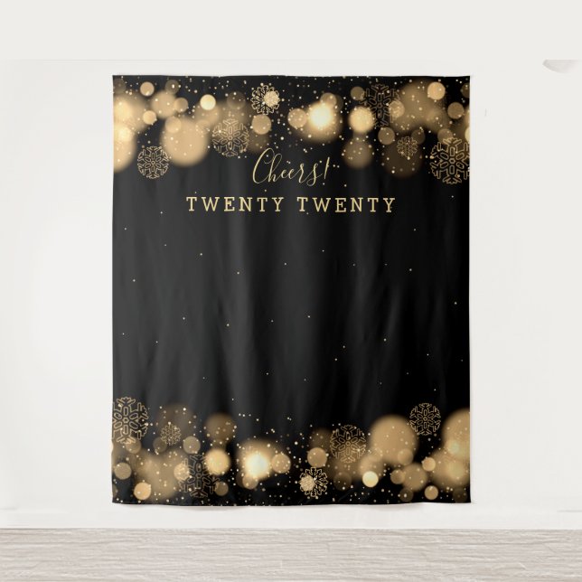 Backdrop New Year's Eve Gold Winter Wonderland (Front)