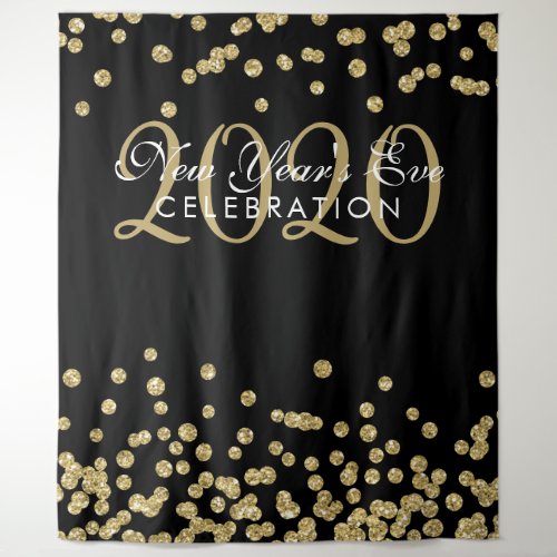 Backdrop New Years Eve Party Gold Black Confetti