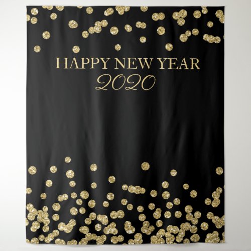 Backdrop New Years Eve Party Gold Glitter Confett