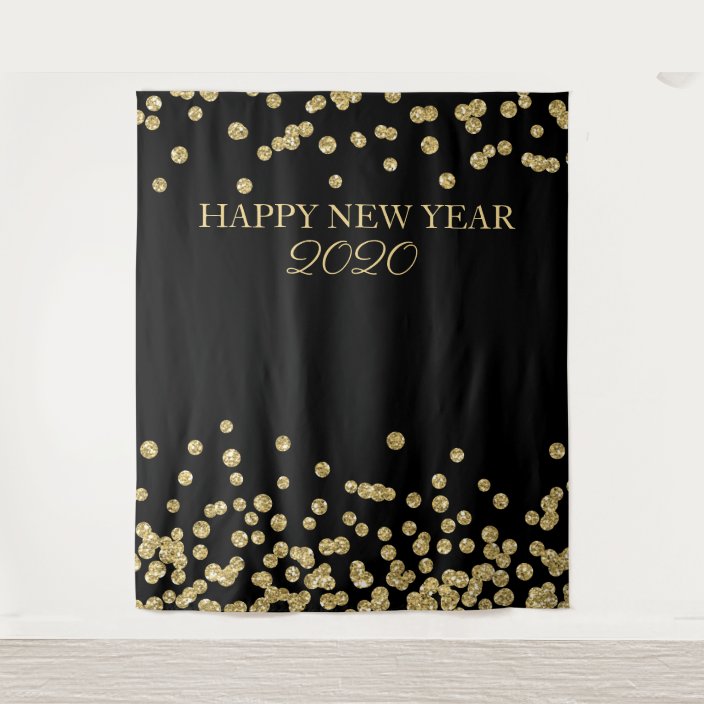 Backdrop New Year's Eve Party Gold Glitter Confett | Zazzle.com