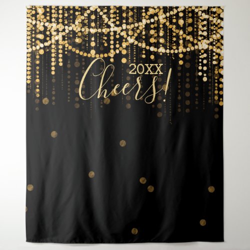 Backdrop New Years Eve Party Gold String Lights
