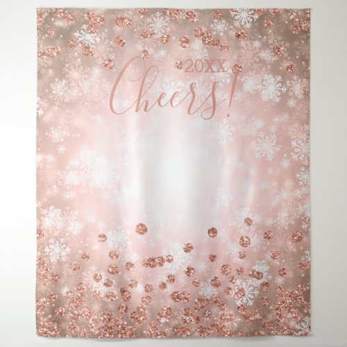 Backdrop New Years Eve Rose Gold Winter Glitter