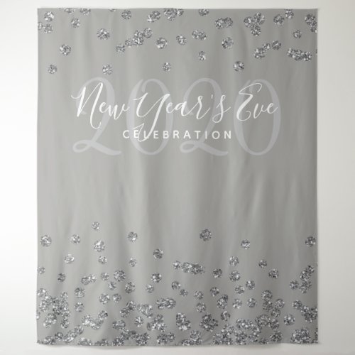 Backdrop New Years Eve Silver Grey Confetti