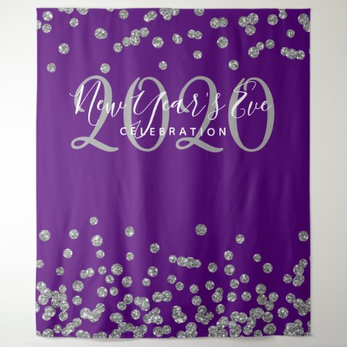 Backdrop New Years Eve Silver Purple Confetti