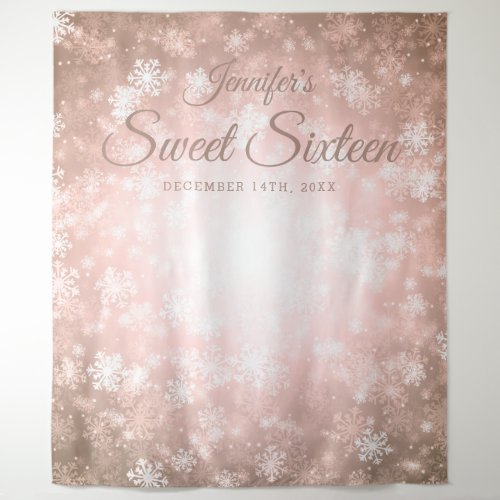 Backdrop Sweet 16 Rose Gold Winter Wonderland