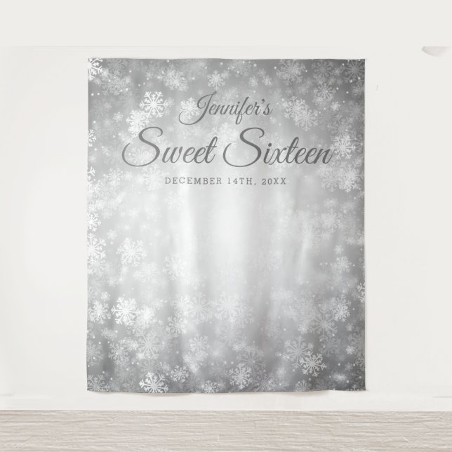 Backdrop Sweet 16 Silver Winter Wonderland (Front)