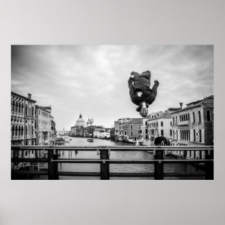 Backflip on the bridge in Venice Poster