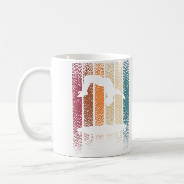 Backflip Trampoline Jumping Jumper Tumbling Retro Coffee Mug (Left)