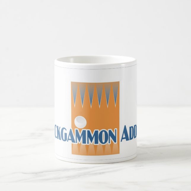 Backgammon Addict's white mug (Center)
