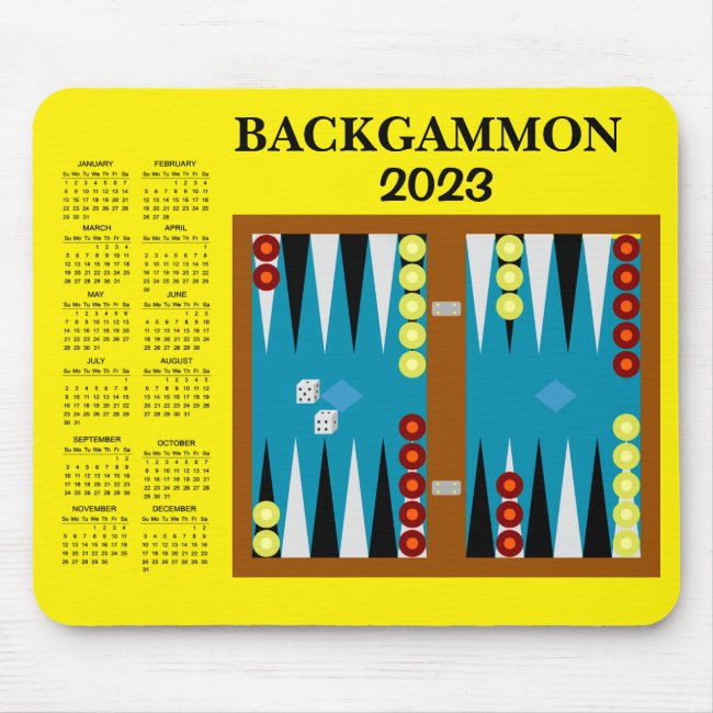 Backgammon Board 2023 Calendar Mouse Pad